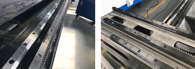 gear rack and linear rail transmission